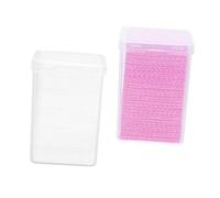 TEHAUX Toallitas de Limpieza de Algodón para Frascos de Pegamento de Pestañas 200 Unidades Color Rosa y Natural Removedor Práctico para Salones de Belleza y Uso Profesional