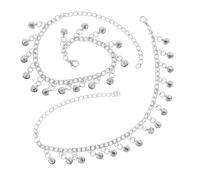 TEHAUX Tobilleras de Cadena Bohemia Cuentas de Campana Pulseras de Tobillo Ligeras Plateadas 2 Piezas para Mujer Verano Playa Fiesta y Uso Diario