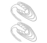 TEHAUX Tobilleras para Mujer con Pedrería Multicapa y Borlas Cadena Metálica Plateada Ligera Accesorio de Playa y Verano Joyería Decorativa para Tobillo Par de Tobilleras Elegantes