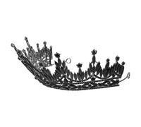 TEHAUX Tocado Barroco para Mujer Negra Gemas de Imitación Tiara Vintage de Princesa para Novia Adorno de Fiesta para Bodas Cumpleaños y Festivales