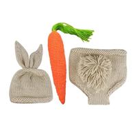 TEHAUX Traje De Foto De Recién Nacido Gorro y Pantalón, Accesorios De Fotografía para Ñiño De 3-4 Meses, Conjunto De Ropa De Punto para Primera Sesión De Fotos