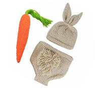 TEHAUX Trajes para Sesiones de Fotos de Bebés Disfraz de Conejo y Zanahoria Ropa de Fotografía para Recién Nacido Niñas Niños Fiestas de Pascua Regalo de Baby Shower