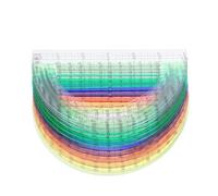 TEHAUX Transportador de Plástico Semicircular 180 Grados Grande Transparente y Colorido 12 Piezas Rojo Amarillo Azul Verde y Transparente para Estudiantes y Material Escolar