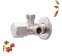 TEHAUX Válvula de Agua de Acero Inoxidable Palanca de Cierre y Diseño a Prueba de Fugas, Válvula de Cuarto de Ángulo Plata para Suministro de Agua en Ducha y Baño