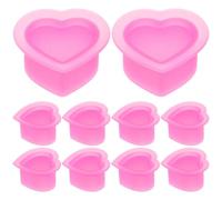 TEHAUX Vasos De Silicona Para Tatuaje 100 Unidades Taza Pequeña Forma De Corazón Material Flexible Tinta Para Tatuar Profesionales Uso En Estudios De Tatuaje Rosa
