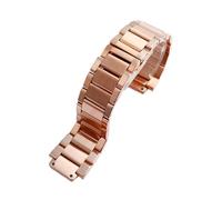TEHDFG Correa de Acero de 13 mm, 17 mm y 19 mm Compatible con HUBLOT Yubo Strap Big Bang Classic Fusion Yubo Series, Correa de Acero sólido Fino for Hombre y Mujer.(Rosegold,13mm)