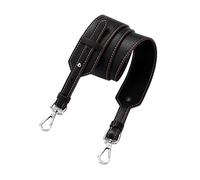 TEHDFG Correa de Hombro Ancha y Moderna de Cuero Suave, Correa de Hombro Ajustable Universal for reemplazo y transformación de Bolsos de Mensajero.(Black Silver Buckle)