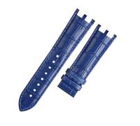 TEHDFG Correa de reloj de doble muesca de 22 mm, compatible con correa de cuero Versace V-RACECHRONO, accesorios GTM.(Blue no buckle)