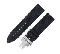 TEHDFG Correa de Silicona Compatible con Chopard Chopin Classic Racing 168511, Resistente al Agua y al Sudor, Suave y cómoda, de 23 mm for Hombre.(Black-Steel-B1,23mm)