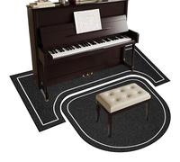 Tehocwiz Alfombra para Piano Insonorizada Antideslizantes Alfombra for Piano Vertical Alfombra Bateria Electronica Protector Alfombra para Piano y Otros Instrumentos 160 cm x 70 cm+110 cm x 110 cm