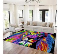 Tehocwiz Kit de Alfombras con Gancho de Pestillo, Kit de Alfombra de Ganchillo, Grande Alfombra de Hilo de Lona Preimpresa, Alfombra Latch Hook Kit Manualidades para Adultos y Principiantes 40x70 cm