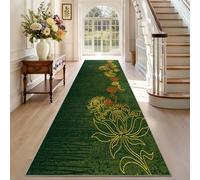 TEHWDAIYOU Vintage Alfombras de Pasillo 40 x 230 cm Antideslizante Lavable Lavadora Tapetes Larga Cocina Habitacion Pie de Cama Exterior Terraza Pelo Corto