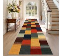 TEHWDAIYOU Vintage Alfombras de Pasillo 40 x 450 cm Antideslizante Lavable Lavadora Tapetes Larga Cocina Habitacion Pie de Cama Exterior Terraza Pelo Corto