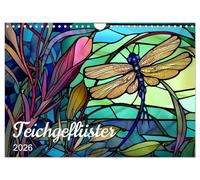 Teichgeflüster (Wandkalender 2026 DIN A4 quer), CALVENDO Monatskalender: Tiere am Teich in farbigem Glas