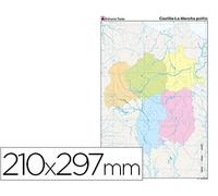 Teide Mapa Mudo Político Castilla-La Mancha Din A4