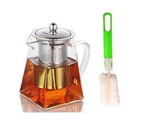 Teiera in vetro con infusore in vetro resistente al calore, con infusore rimovibile, in vetro borosilicato trasparente, per tè e foglie in fiore, Vetro Borosilicato vetro, 550ML