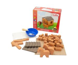 Teifoc 1026 - Juego de construcción de piedra (50 piezas, establo para caballos con figuras de caballos, juguete de granja para niños a partir de 6 años)