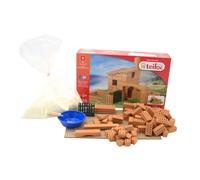Teifoc T4010 - Juego de construcción (2 Modelos) Multicolor, House Small | Mini ladrillos, kit con mortero y ladrillos, construir una casa para niños, juguete Montessori, juego creativo para niños