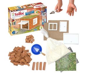 Teifoc Teifoc-T4060 Tei 4060 Set Construcción Garaje con Auténticas Ziegeln, Multicolor (Eitech T4060)