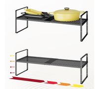 teiheis - Organizador de estante expandible de 10.2 pulgadas de ancho, fácil de montar, organizador de especias de altura ajustable para armario, estante apilable de almacenamiento de despensa, 2