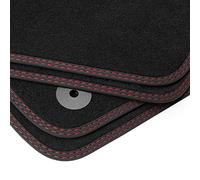 teileplus24 Alfombrillas para Audi A6 4F 2006-2011 | Ajuste perfecto 4 piezas Doble costura Fijación Antideslizante Velour Ribete Costuras