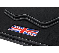teileplus24 Alfombrillas para Mini Countryman R60 2010-2017 | Logo Ajuste perfecto 4 piezas Fijación Antideslizante Velour Ribete Costuras decorativas