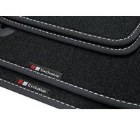 teileplus24 EF106 Alfombrillas Exclusive-Line Design para Audi A6 4F 2004-2006 Costuras Decorativas, Costura:Plata