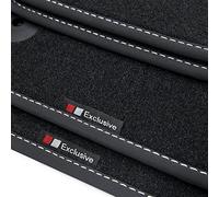 teileplus24 EF152 Alfombrillas Exclusive-Line Design para VW T5, T6, T6.1 2003-07/2024 Costuras Decorativas, Costura:Plata