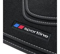 teileplus24 F672 Alfombras de Goma Sportline Design para BMW 2 Series F45 Active Tourer 2014-2021, Costura:Plata