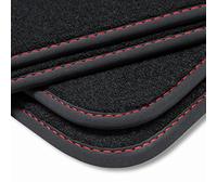 teileplus24 V381 Alfombrillas Velours para Opel Insignia A 2008-2017 Protección Alfombra Ductor, Costura:Rojo