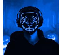 TEINNGO Led Máscara Halloween, 2026 Actualización Led Purga Máscara Brilla En La Oscuridad, De Miedo Con 4 Modos de Iluminación Para Halloween, Carnaval Y Mardi Gras