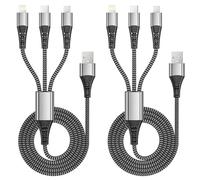 Teione Multi Cable de Carga [1.2M 2Pack], 3 en 1 Multi USB Cargador Cable