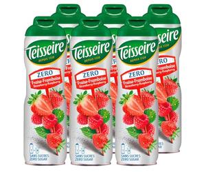 Teisseire Fraise - Frambuesa (Fraise - Framboise) Zero - Sin azúcar para refrescos, 6 x 600 ml