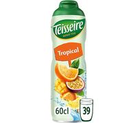 Teisseire Jarabe Tropical Frutas Exóticas para Bebida Refrescante, Cócteles, Bidón Reciclable 60cl