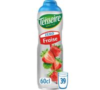 Teisseire Zero Azúcar, Jarabe de Fresa para Bebida Refrescante, Cócteles, Bidón 60cl