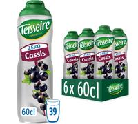 Teisseire Zero Azúcar, Jarabe de Grosella para Bebida Refrescante, Cócteles, Bidón 60cl