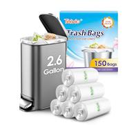 Teivio, bolsas de basura fuertes de 2.6 galones, 100 unidades, para bolsas de basura de 2.5, 2.6 galones, bolsas de basura pequeñas, bolsas de plástico pequeñas para el hogar, oficina, cocina, coche