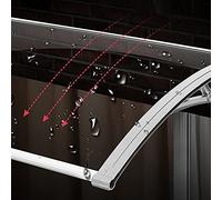 Tejadillo de Protección Contra La Nieve y La Lluvia UV,Marquesina Arqueada Silenciosa de Acero Plástico,Toldo Cubierta de Policarbonato,Marquesina para Puertas y Ventanas (60x200cm/24"x79")