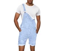 Tejanos Hombre - Tendencia De Moda para S Pantalones Cortos De Mezclilla con Mochila Pantalones Cortos De Mezclilla con Borde Pantalones Vaqueros Casuales (Light Blue XXL)
