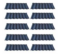 Tejas Metálicas para Techos, Paneles de Techo de Chapa de Acero Galvanizado Corrugado, Tejas Resistentes, Kits Grandes de Cochera de Basalto para Garajes, Cobertizos, Establos(Blue,20pcs)