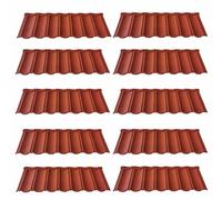 Tejas Metálicas para Techos, Paneles de Techo de Chapa de Acero Galvanizado Corrugado, Tejas Resistentes, Kits Grandes de Cochera de Basalto para Garajes, Cobertizos, Establos(Red,20pcs)