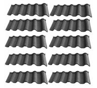 Tejas Metálicas para Techos, Paneles de Techo de Chapa de Acero Galvanizado Corrugado, Tejas Resistentes, Kits Grandes de Cochera de Basalto para Garajes, Cobertizos, Establos(Black,20pcs)