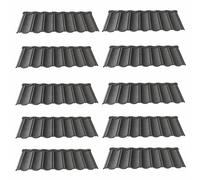 Tejas Metálicas para Techos, Paneles de Techo de Chapa de Acero Galvanizado Corrugado, Tejas Resistentes, Kits Grandes de Cochera de Basalto para Garajes, Cobertizos, Establos(Gray,20pcs)