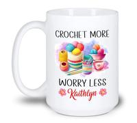 Teje Más Y Preocúpate Menos Tazón De Café Graciosa Tazas De Regalo Cerámica Tazas Té Regalos Divertidos Para Amigos Oficina Familiares 330ml