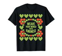 Teje tu Mundo con un diseño Floral de corazón bondadoso Camiseta