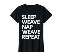 Tejedora Sleep Nap Weave Repeat Lover Camiseta gráfica económica, Mujer, Negro, XL
