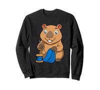 Tejer Capybara Cartoon Cute Yarn & Needle Water Pig Sudadera