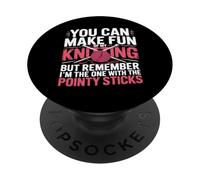 Tejer Humor Funny Knitter Pointy Sticks Tejer PopSockets PopGrip Adhesivo