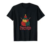 Tejer Puntos de árbol de Navidad Feliz y Brillante Camiseta