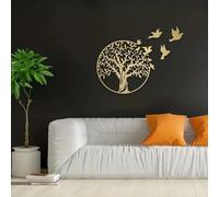 Tejesa Árbol de la Vida para manualidades de metal al aire libre Arte de pared para decoración del hogar/arte de pared (dorado)